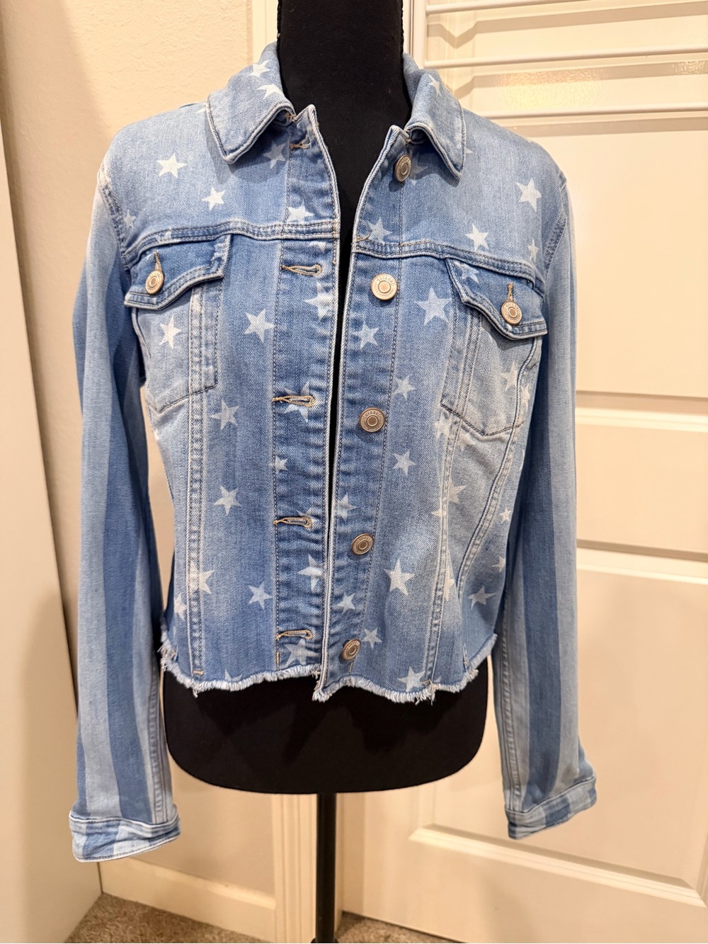 Shyanne Light Blue Star-Print Denim Jacket
